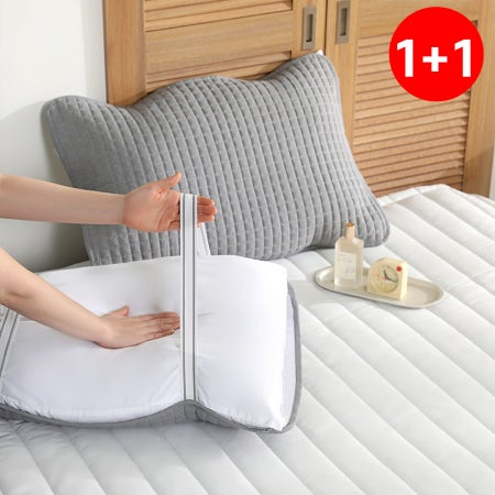 [1+1] 호텔 순면 피그먼트 밴딩 베개커버 얼룩방지 밴드형 5070