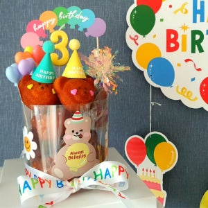 DIY 아이생일파티케이크 어린이집생일케이크 쌀마들렌 곰돌이마들렌