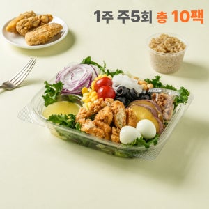 샐러드 포케 정기배송 1주 주 5회(10팩) 샐러드 식단 구독 배달 야채 도시락