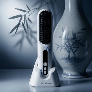 뉴메이슨 청담187 프리미엄 무선헤어브러쉬 빗고데기 매직기 미용실 손상모 (한정)매화백자