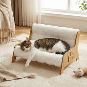 고양이 원목 쇼파 부드럽고 편안한 고양이 휴식 털 침대