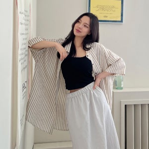 올핏클로젯 4XL 박시핏 NB Stripe 셔츠 빅사이즈