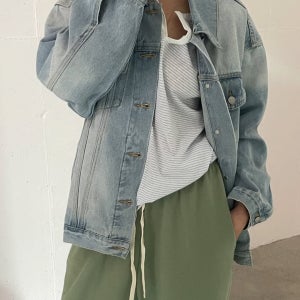 보니따스 비아 데님 자켓 루즈핏 데일리 청자켓 데님점퍼/ 중청