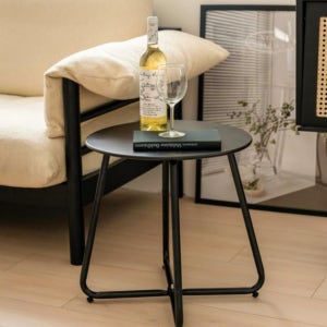 루나미어 철제 조립식 미니 원형 빈티지 거실협탁 간이테이블 사이드테이블 보조테이블