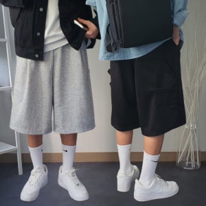 남자7부버뮤다팬츠 카펜터반바지 남자와이드반바지 벌룬팬츠