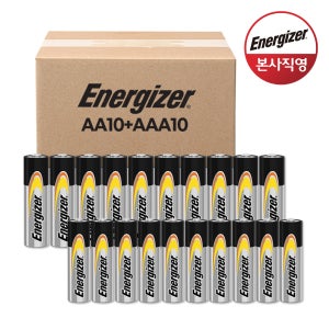 에너자이저 알카라인 파워 건전지 AA 10입+AAA 10입