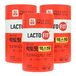 종근당건강 업그레이드 락토핏 맥스19 50억CFU 유산균 프로바이오틱스 아연 60포x 3통