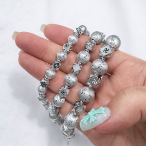 송리 925실버 팔찌 남녀공용 은 염주 불교 팔찌