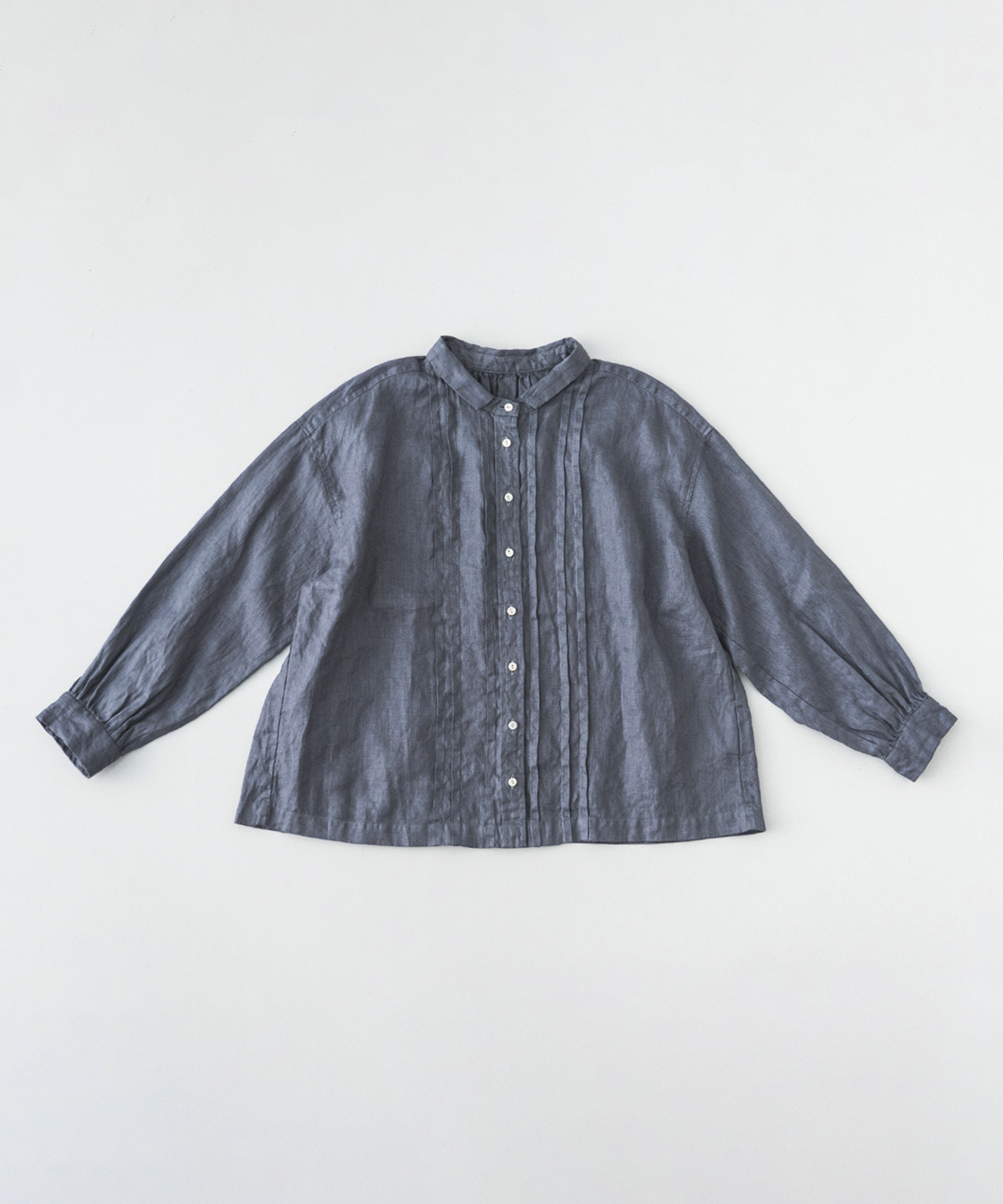 nest Robe[네스트로브] Linen Oxford Front Pleated Shirt - m.blue