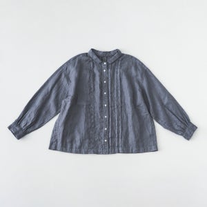 nest Robe[네스트로브] Linen Oxford Front Pleated Shirt - m.blue