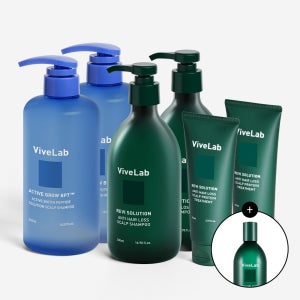 바이브랩 온가족 탈모 대용량세트 (비오틴파랑샴푸 550mlX2+초록샴푸 500mlX2)