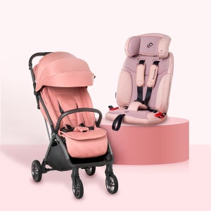 순성 유모차&카시트 휴대용 핑크 SET (코니 오토폴딩 유모차+빌리 프로 카시트)
