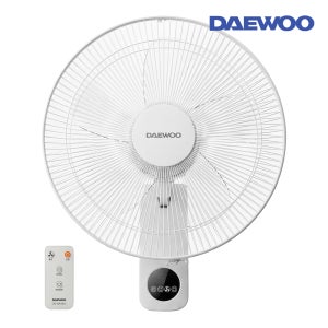 업소용 가정용 사무실 벽 식당 저소음 주방 매장용 거실 화이트 5엽 대우 벽걸이 선풍기 40cm 리모컨