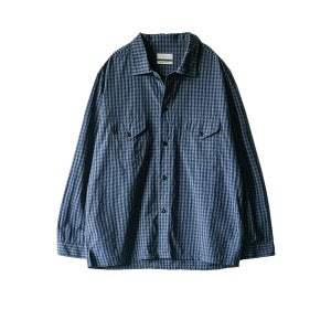 [OURSELVES] Vintage Relaxed Resort Shirt Check Blue, 아워셀브스 빈티지 릴렉스 리조트 셔츠