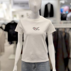 애드호크 여성 큐트 캣 포인트 반팔 티셔츠 HC5ST58