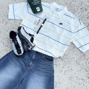 [나이키코리아] 나이키 스트라이프 오버핏 PK 메쉬 반팔 카라티 ( 2 Color )