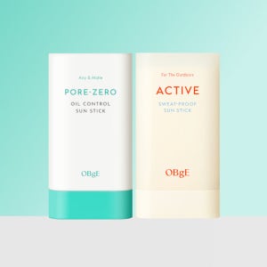 오브제 포어제로 오일 컨트롤 선스틱 + 액티브 스웨트프루프 선스틱 18g 2개 SPF 50+ PA++++