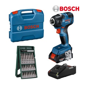 보쉬 충전 임팩트 드라이버 GDR 18V-200 충전기+배터리 세트+드라이버비트 25PCS