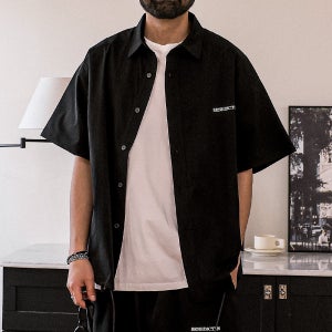 리오버드 반팔 셔츠 자수 빅사이즈 셔츠형 자켓 XL-6XL 여름