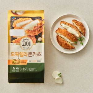 [에어프라이어OK] 고메 바삭 튀겨낸 모짜렐라 치즈 돈카츠 냉동 돈까스 450g, 4개