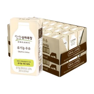 상하목장 유기농 멸균우유 흰우유, 200ml, 48개