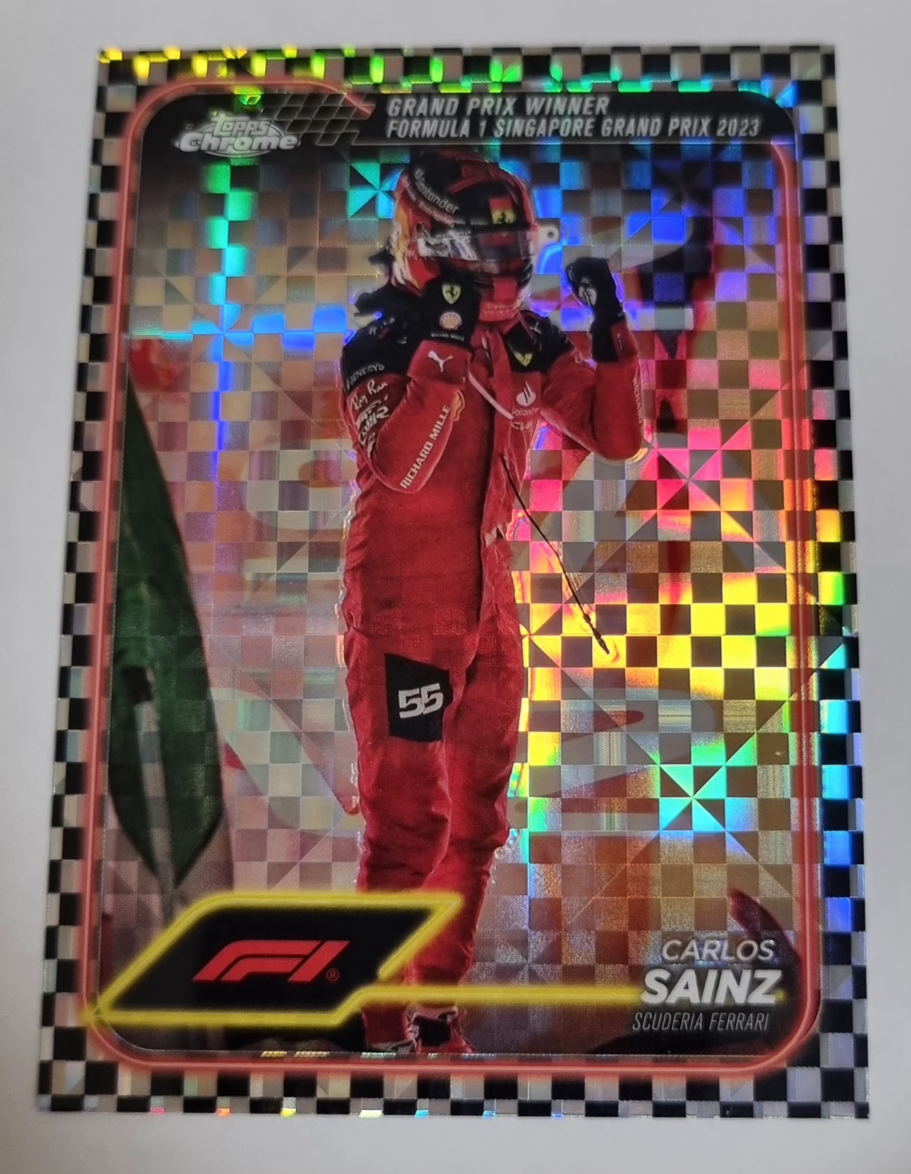 2024 F1 카를로스 사인츠 체커 카드 TOPPS CHROME 카드 탑스 크롬