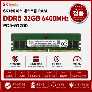 SK하이닉스 DDR5 데스크탑 RAM 32GB 6400 PC5 51200