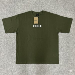 에이치덱스 HDEX 메인로고 오버핏 반팔티 카키