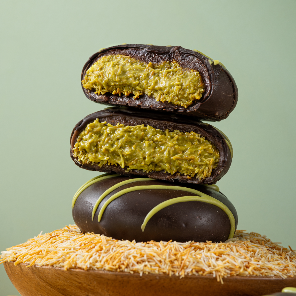 Bomnaln Choco Fondant Dubai Chewy Tteok Pistachio Flavor (80g x 3pcs, Total 240g)