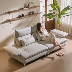 세인트블랑 가이아 비건 실리콘가죽 모듈형 스윙 소파 sk 연그레이, 3.5인용