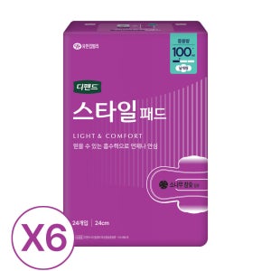 [국내생산]디펜드 스타일 여성 요실금 패드 참숯 중용량, 24개입, 6팩