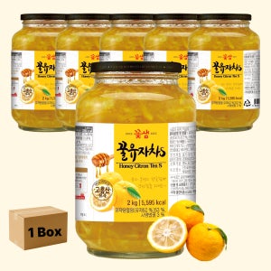 [CJ내일오네] 꽃샘 유자청 꿀유자차S 2kg, 6개