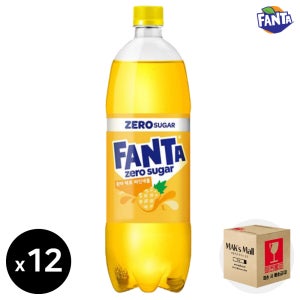 환타 제로 파인애플 1.5L 12입 제로칼로리 과즙 탄산음료