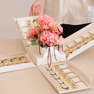 부모님 환갑 생신선물 용돈이벤트 서프라이즈 용돈박스 피치(opp10장)/버건디/1.사랑을 담았습니다