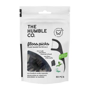 비건 두줄치실 BPA프리 PFAS프리 더험블코 손잡이 Y형치실 DENTAL FLOSS PICKS 50P 차콜 Y형, 50개입, 1개