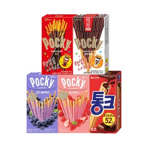 해태 포키 오리지널 46g+극세 44g+블루베리 41g+딸기 41g+통크 45g (총 5개)