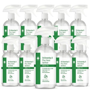 뿌리는 손세정제 닥터그린데이 대용량 손세정 스프레이 리필 에탄올 500ml, 10개