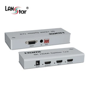 랜스타 HDMI2.1 8K스플리터, 4포트 모니터 분배기