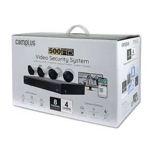 캠플러스 자가설치 CCTV 세트 500만화소 8채널 카메라 4대 실내 실외 겸용 보안카메라