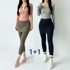 Y존커버레깅스 1+1 필라테스바지 여자요가슬림팬츠 데일리치마레깅스 힙업스커트 여성골프팬츠