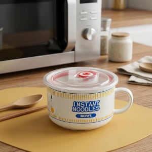 손잡이형 라면용기 전자렌지용 찜기 계란찜 냄비 1인용그릇 800ml 3가지색상
