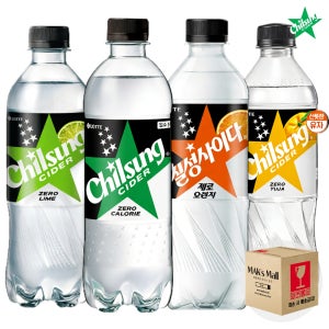 칠성사이다 제로 라임 유자 오렌지 500ml 각3개씩 총12입 세트 제로칼로리