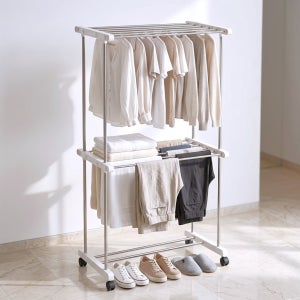 노바픽 빨래건조대 2단 이동식 실내 접이식 미니