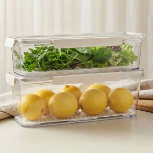신선한 야채보관 냉장 냉동 밀폐용기 물빠짐채반 적층가능 1500ml