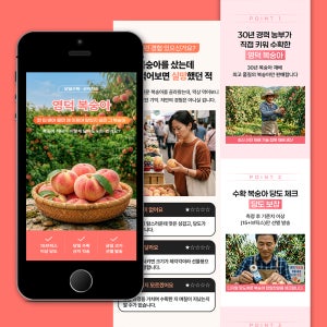 식품 피그마 상세페이지 템플릿 복숭아 -쿠팡 스마트스토어 상세페이지 제작