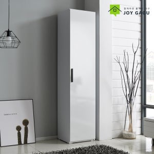 400 틈새수납장 가로 40cm 높이180cm 다용도수납장 코너장 선반장 레이첼400도어형/옷봉형, 5단, 화이트