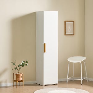 400 틈새수납장 가로 40cm 높이180cm 다용도수납장 코너장 선반장 우디400도어형/옷봉형, 5단, 화이트