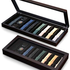 4단스트랩 보관함 원목 상자 정리함 수집 밴드 블랙에보니 우드그레인 8칸