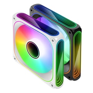 SGMK 쿨링팬 컴퓨터팬 쿨러 120MM 케이스 냉각팬 ARGB 인피니티 리버스(역방향), 블랙, 1팩