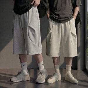 1+1 남자버뮤다팬츠 7부반바지 회색반바지 벌룬팬츠